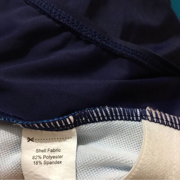 Attraco Boy Shorts Blue One Piece Color Block Swimsuit Size Small - Picture 7 of 8